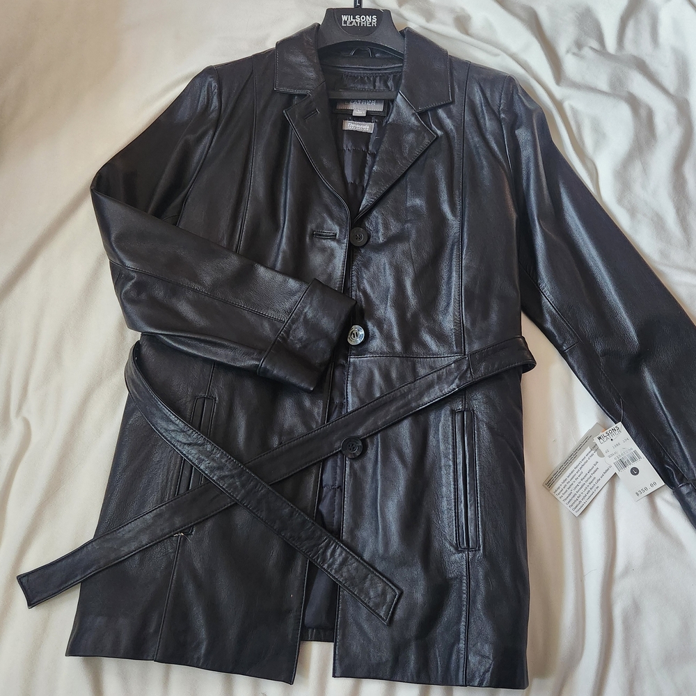Wilson's Leather Black Coat